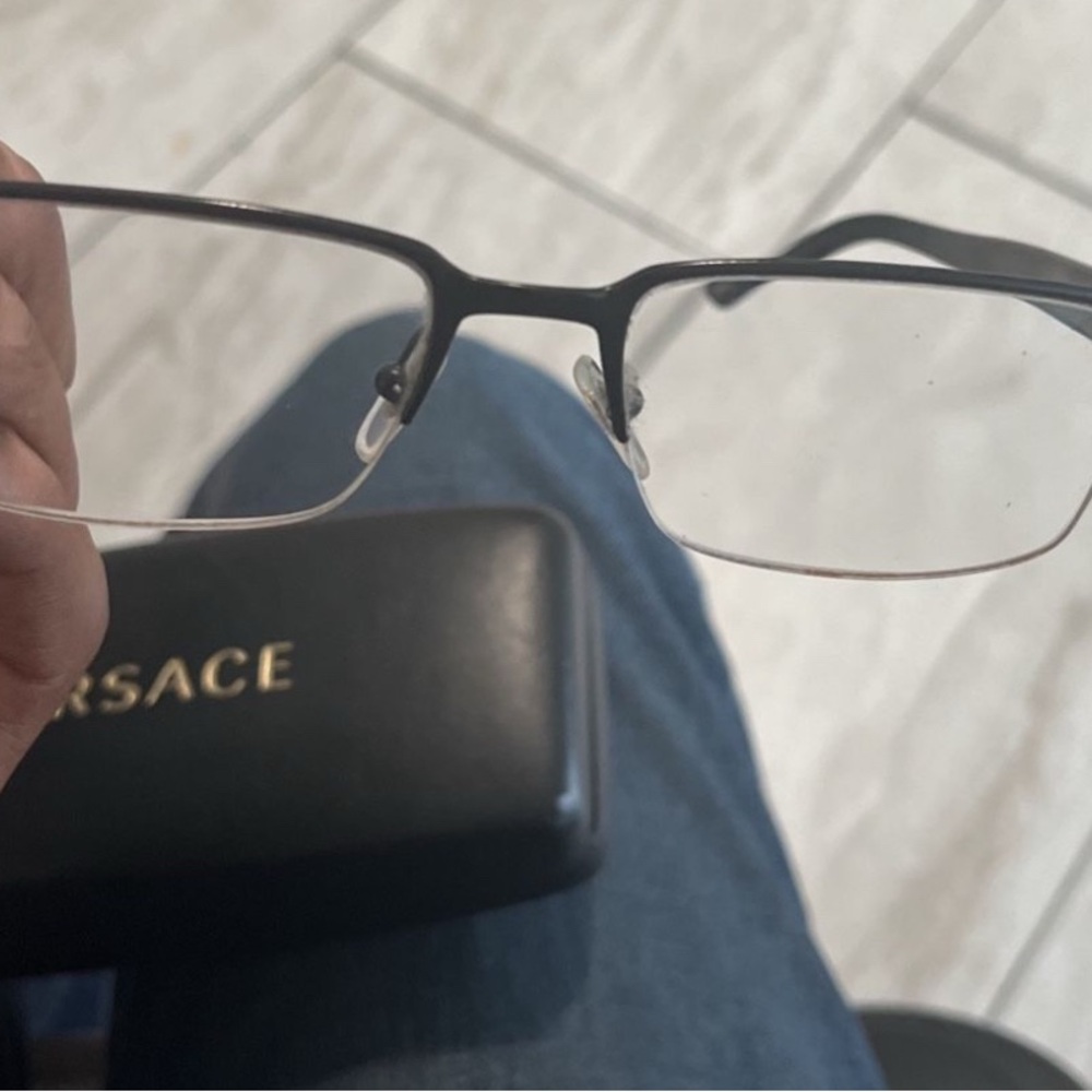 Versace Black and Silver Eyeglasses